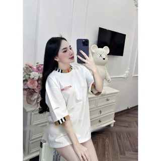 Áo Thun Nam Nữ Logo Bê Rờ Cổ Phối Sọc Bo Tay Siêu Đẹp Chất Vải Cotton Mát Mịn Girl Phố Boy Phố