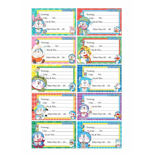Set 100c nhãn vở Capybara, Kuromi, Gấu Dâu có decal dính sẵn, set 8 nhãn vở decal 1 mẫu