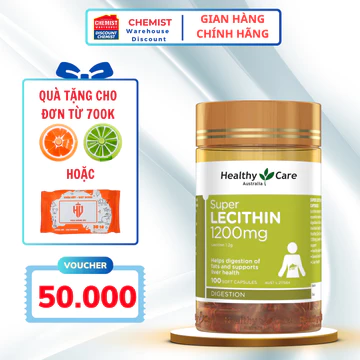 Mầm đậu nành điều hòa nội tiết Super Lecithin Healthy Care 100 viên hỗ trợ ổn định chu kỳ kinh nguyệt của Úc