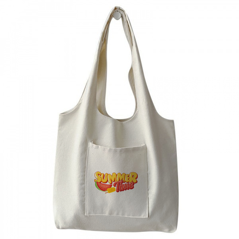 Túi tote họa tiết summer time ngộ nghĩnh túi vải bố canvas liền thân teambuidling đi học,đi chơi tuicwh0106