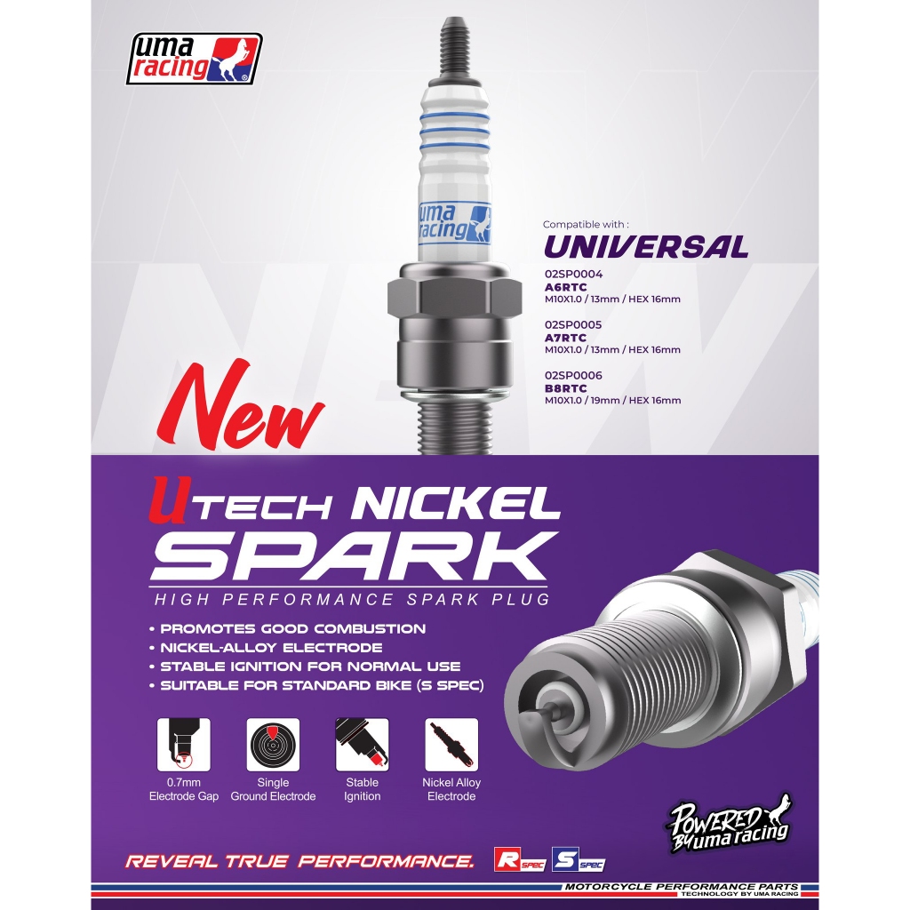 Bugi UMA RACING UTECH NICKEL SPARK - (Bugi một chấu)