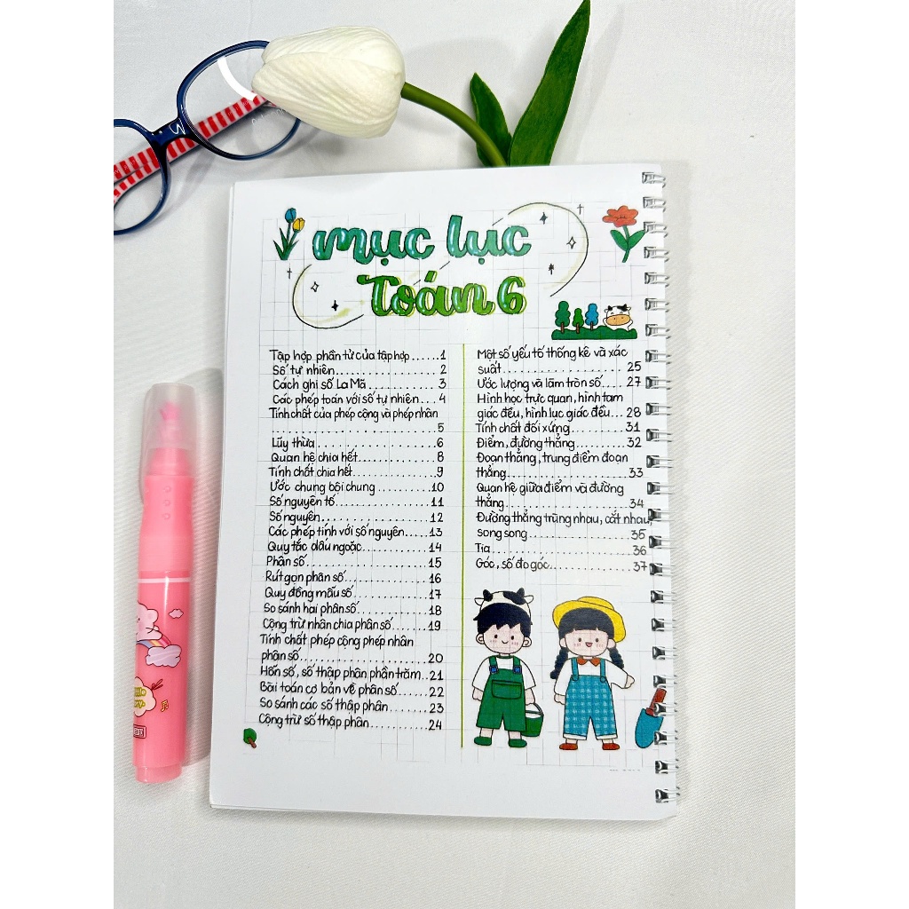 Sketchnote Sổ tay học giỏi Toán 6, sổ tay tổng hợp đầy đủ kiến thức môn Toán 6