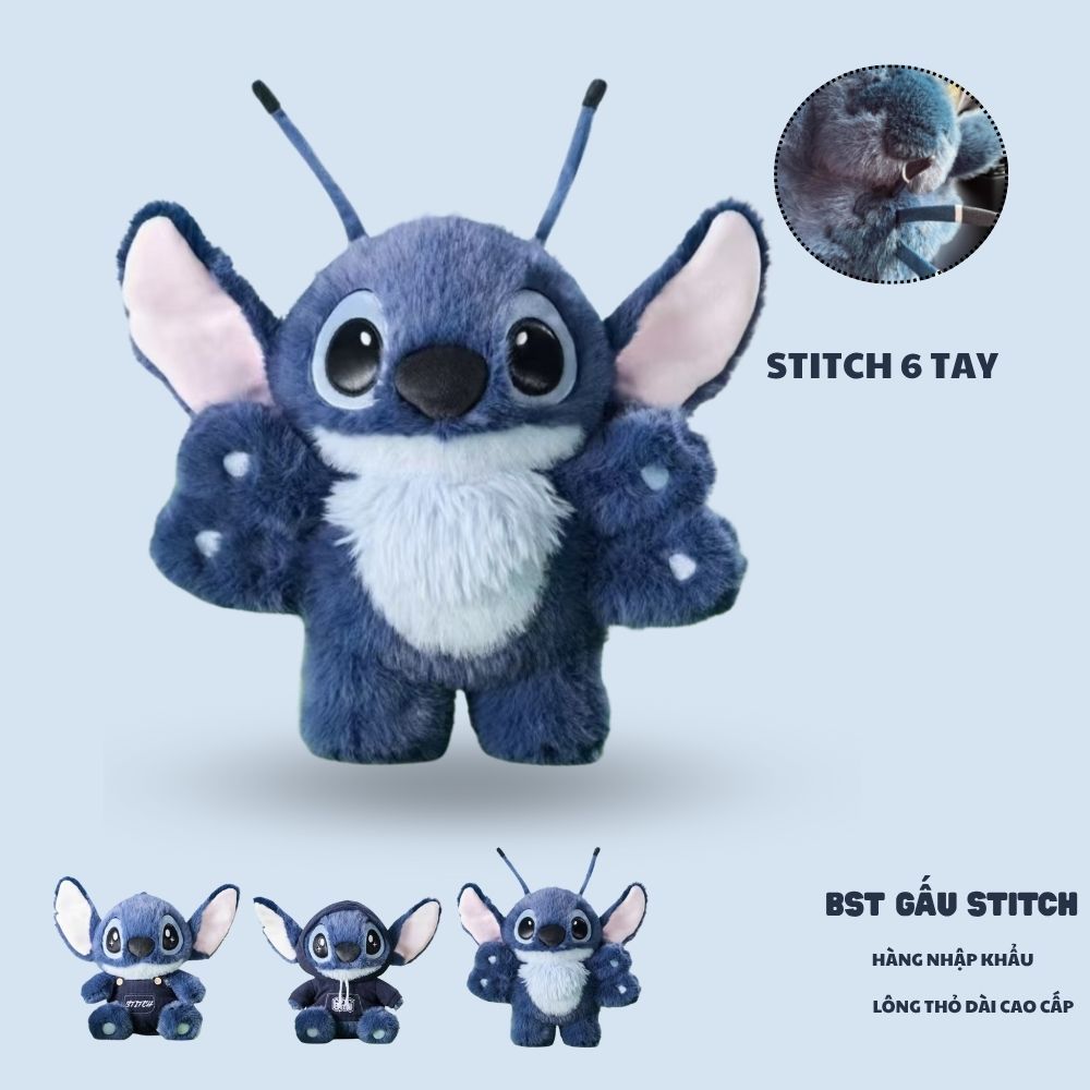 [ SẴN HÀNG ] Gấu bông stitch lông thỏ cao cấp, Thú nhồi bông Stitch ôm thỏ mẫu mới đáng yêu