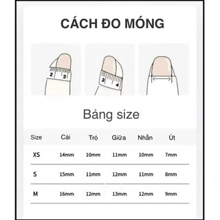 NANTY 10 Móng tay giả sơn thạch trang trí đơn giản có size tặng kèm dán móng