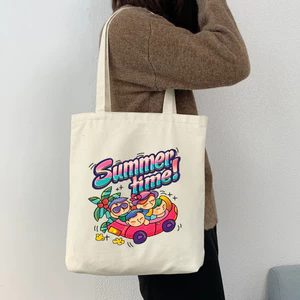 Túi tote du lịch SUMMER TIME túi vải bố canvas teambuidling đi học,đi chơi du lịch thời trang 35x40cm tota0110