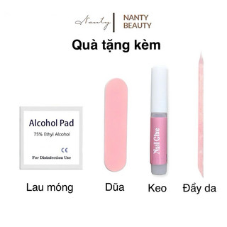 NANTY Bộ 24 Móng Tay Giả vẽ Cho Nữ Nail Box, Nailbox, Nail Xinh