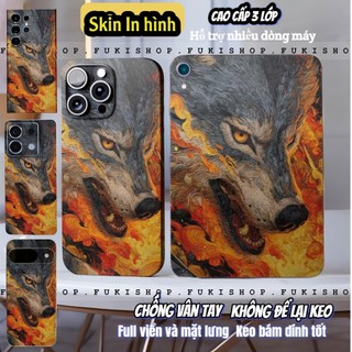 Miếng dán Skin Mặt lưng Sau full viền Sói MS02 Dành Cho 16 pro max 15 pro max 14 pro max 13 pro max 12 pro max
