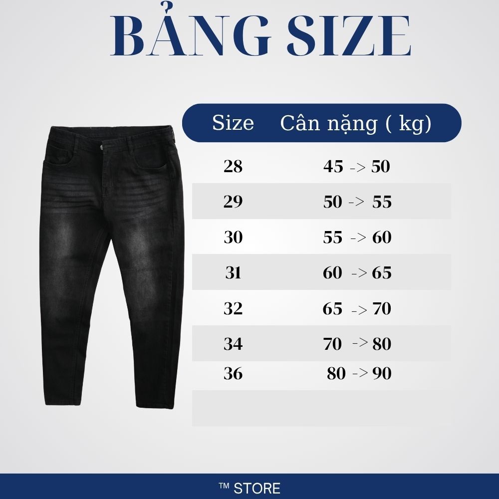 Quần Jean Nam Đen Skinny Co Giãn Form Ôm Tôn Dáng Basic Dễ Phối Đồ - TM STORE FOR MEN