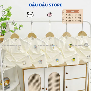Set 2-3 Bộ cộc tay HH thun lạnh petit cho bé sơ sinh 3-9kg chất vải mềm mịn mát cho bé trai bé gái HH-CL00 Đậu Đậu Store