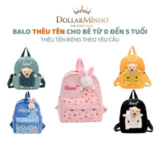 Balo THÊU TÊN theo yêu cầu cho bé đi học từ 0 đến 5 tuổi phong cách Hàn Quốc, cho bé đi học mầm non