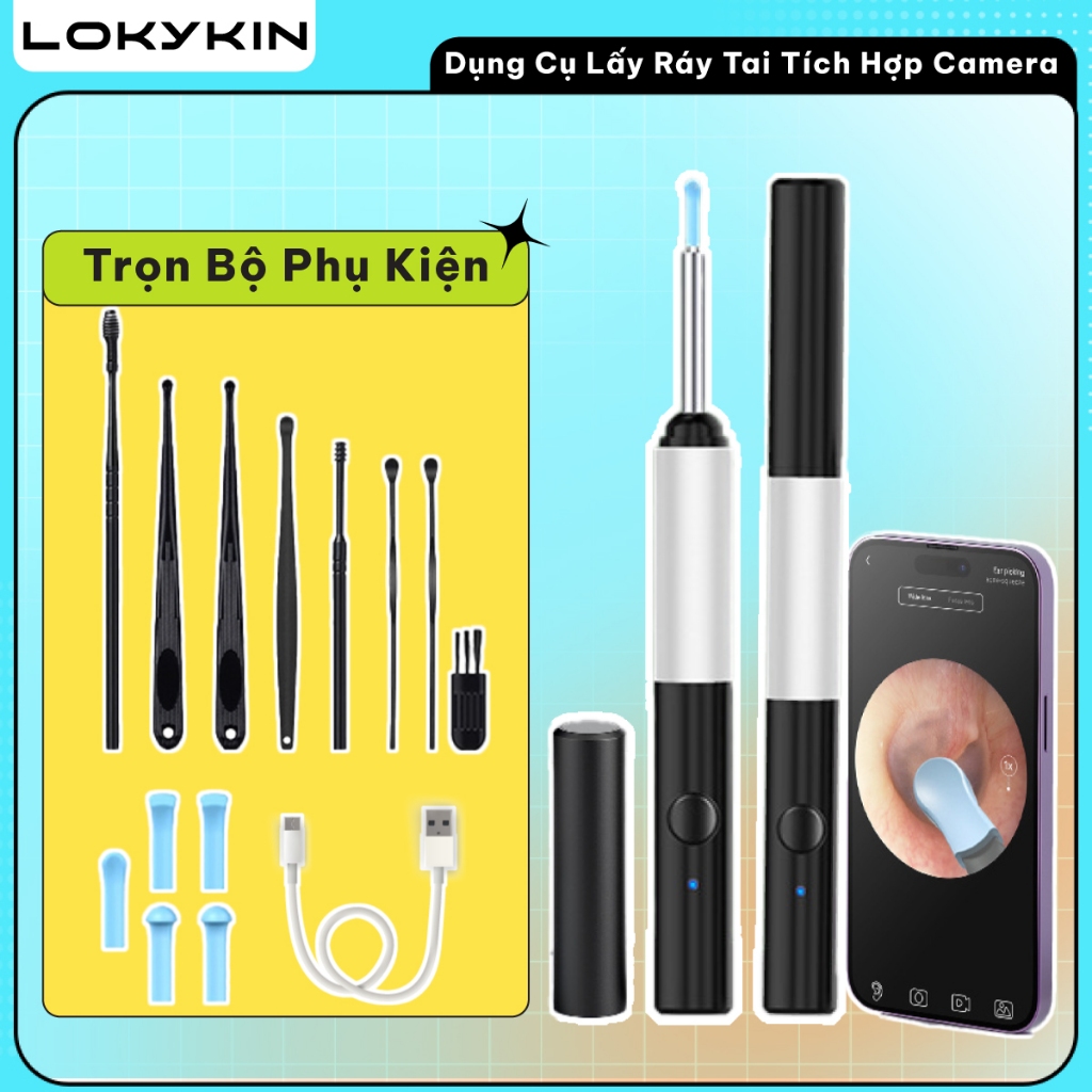 Máy lấy ráy tai có gắn camera nội soi Lokykin an toàn hình ảnh sắc nét ...
