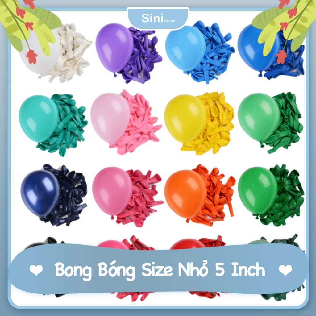 [SIZE NHỎ 5 INCH ~ 10CM] Bong Bóng Nhỏ Mini 5 Inch Trang Trí Sinh Nhật ...
