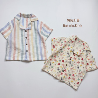 Bộ đồ mùa hè cho bé BATALA KIDS, SET QUẦN ÁO CỘC TAY XÔ MUSLIN hoạ tiết dễ thương cho bé trai bé gái từ 1-6t 