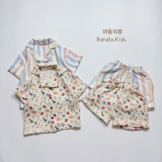 Bộ đồ mùa hè cho bé BATALA KIDS, SET QUẦN ÁO CỘC TAY XÔ MUSLIN hoạ tiết dễ thương cho bé trai bé gái từ 1-6t 