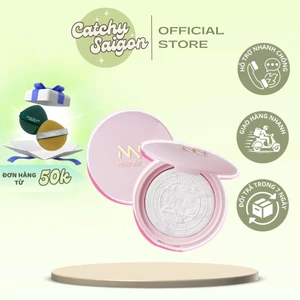 Phấn Phủ Menow Dạng Nén Thủy Tinh Vỏ Hồng, Bản Việt Nam Đặc Biệt, Mỏng Nhẹ Tự Nhiên 7g