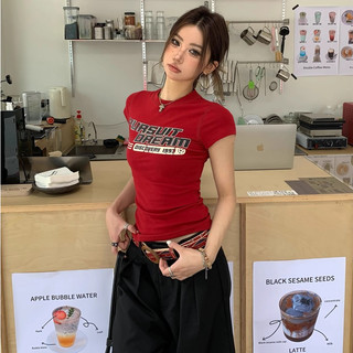 áo thun nữ ôm body  Đỏ mận fashion áo style âu mỹ  baby tee  mùa hè  áo phông Eleclassm