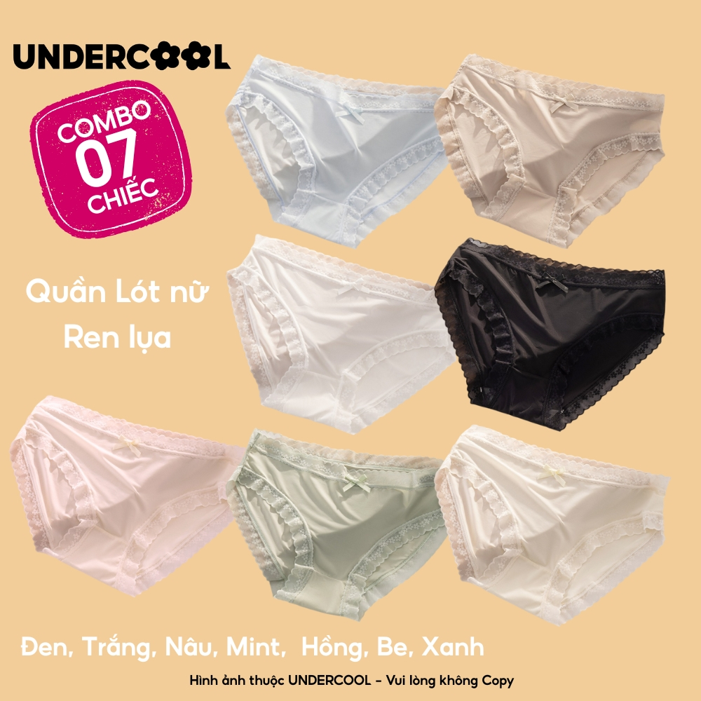 Combo 7 Quần Lót Nữ UNDERCOOL Ren Mềm Phối Nơ Cao Cấp, Thiết Kế Gợi Cảm, Viền Ren Hoa, Mặc Êm, Sexy CB-QL26