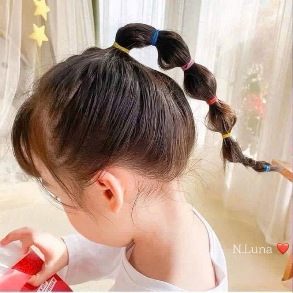 Hộp 1000 chun buộc tóc nhiều màu