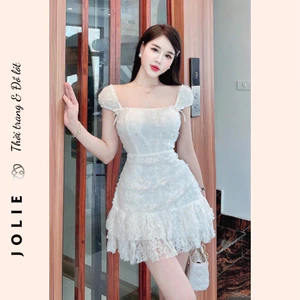 Đầm Tiểu Thư Dáng Ôm Xòe Phối Bèo Tầng Sang Chảnh
