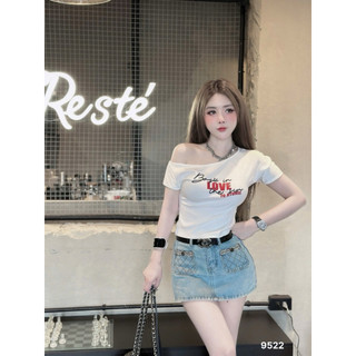 QCL1 9522 Chân váy jeans 2 túi trước kèm belt dáng A ngắn siêu hot siêu chảnh xịn sò