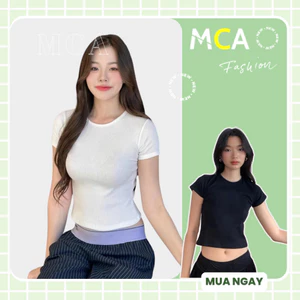 Áo thun nữ dám om Form babytee MCA cổ tròn viền phong cách basic A51384 [ Video sp thực tế ]