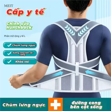 Đai đeo chống gù lưng nam nữ MEIT giúp định hình thẳng lưng hỗ trợ vận động, Đai lưng chống gù