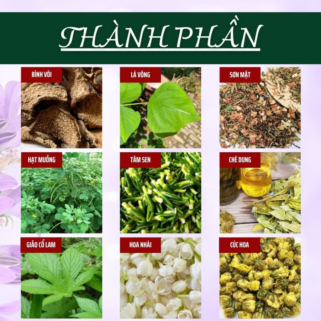 Trà An Thần Ngủ Ngon Cụ Lang Tị Mất Ngủ,Giúp Ngủ Ngon, Dễ Ngủ,Đẹp Da, Tp Tâm Sen Bịch 50 Lọc