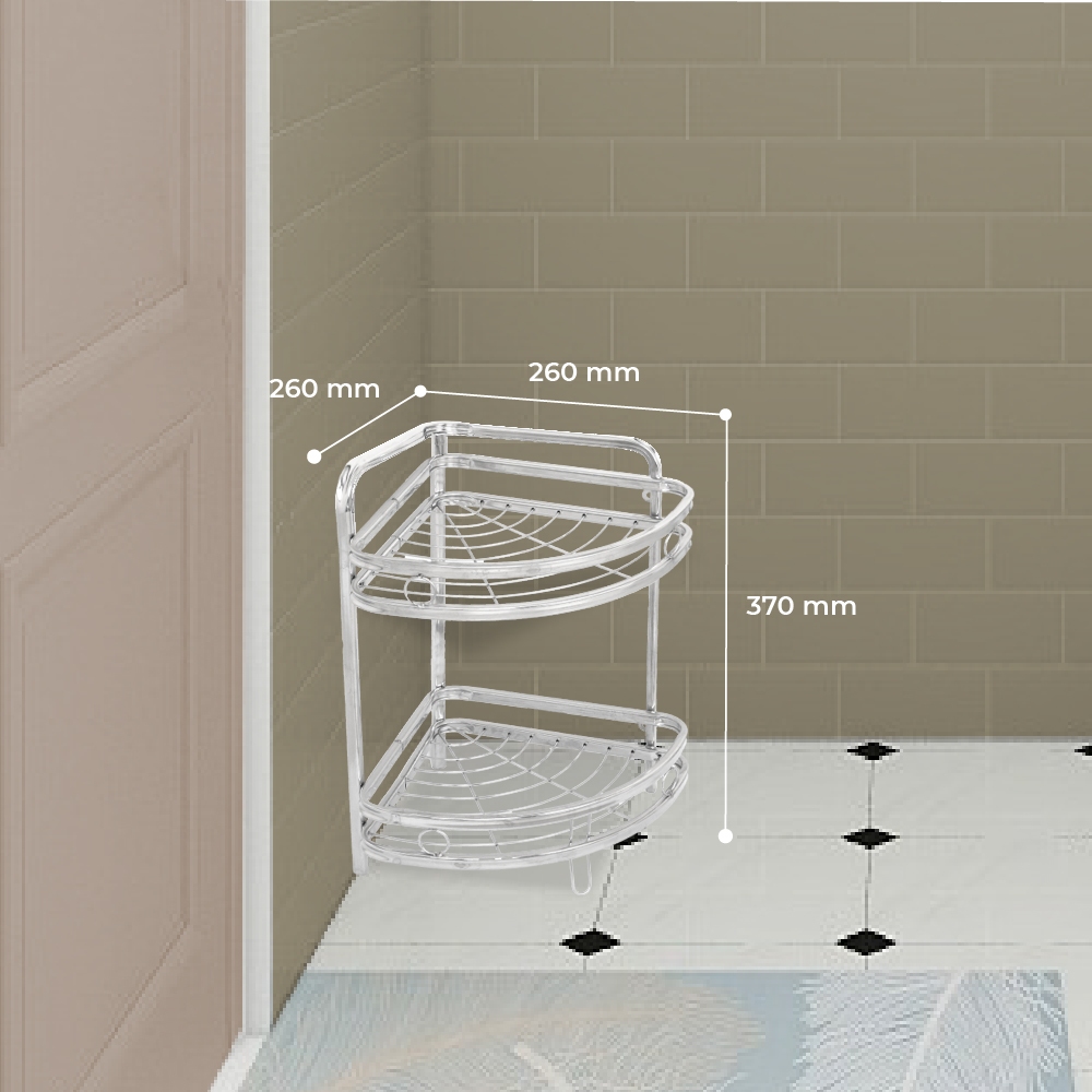 Kệ góc nhà tắm Win QUI PHÚC, chân đứng, inox 201 cao cấp, sáng bóng, chắc chắn, tiện lợi, bền đẹp