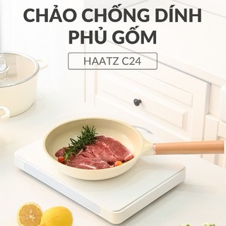 Chảo phủ gốm Haatz Size 24cm, chống dính tự nhiên, an toàn cho sức khỏe, dùng mọi loại bếp