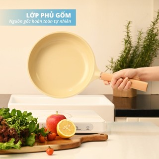 Chảo phủ gốm Haatz Size 24cm, chống dính tự nhiên, an toàn cho sức khỏe, dùng mọi loại bếp