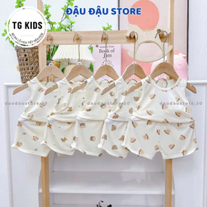 Set 2/3 bộ quần áo thun ba lỗ sơ sinh thun lạnh in hoạ tiết mềm mịn cho bé trai gái size 4-14 kg TG-BL11 Đậu Đậu Store
