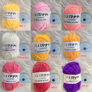 Len milk cotton hàn quốc 25gr, cuộn len móc cho người mới bắt đầu