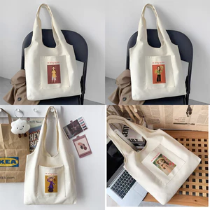 Túi tote bộ sưu tập Hồn Việt trong từng nét - áo tà áo Việt Nam- túi vải canvas liền thân đi chơi du lịch tuicwh0214