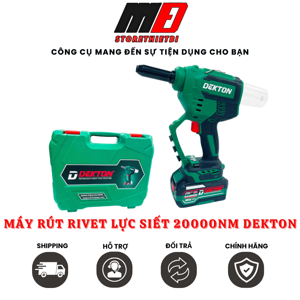 Máy Rút Rivet Lực Siết 20.000Nm DEKTON M21-RVG64BL Rút Đinh Rivet Thép ...