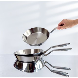Chảo inox cạn lòng Haatz CIC6810 6820 6830 , Inox 316 nguyên khối, đáy từ 3 lớp, không bong tróc