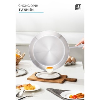 Chảo inox cạn lòng Haatz CIC6810 6820 6830 , Inox 316 nguyên khối, đáy từ 3 lớp, không bong tróc