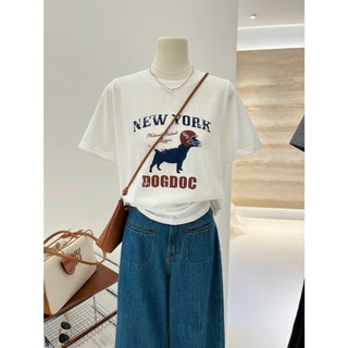 Áo thun nữ ngắn tay in hình Dog , áo thun form rộng basic mặc đi chơi đi học, áo thun nữ cotton,