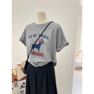Áo thun nữ ngắn tay in hình Dog , áo thun form rộng basic mặc đi chơi đi học, áo thun nữ cotton,