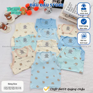 Set 3/5 Áo Ba Lỗ Thun Lạnh Sơ Sinh in hoạ tiết mềm mịn cho bé trai gái size 4 -14 kg MD-ABL06M Đậu Đậu Store