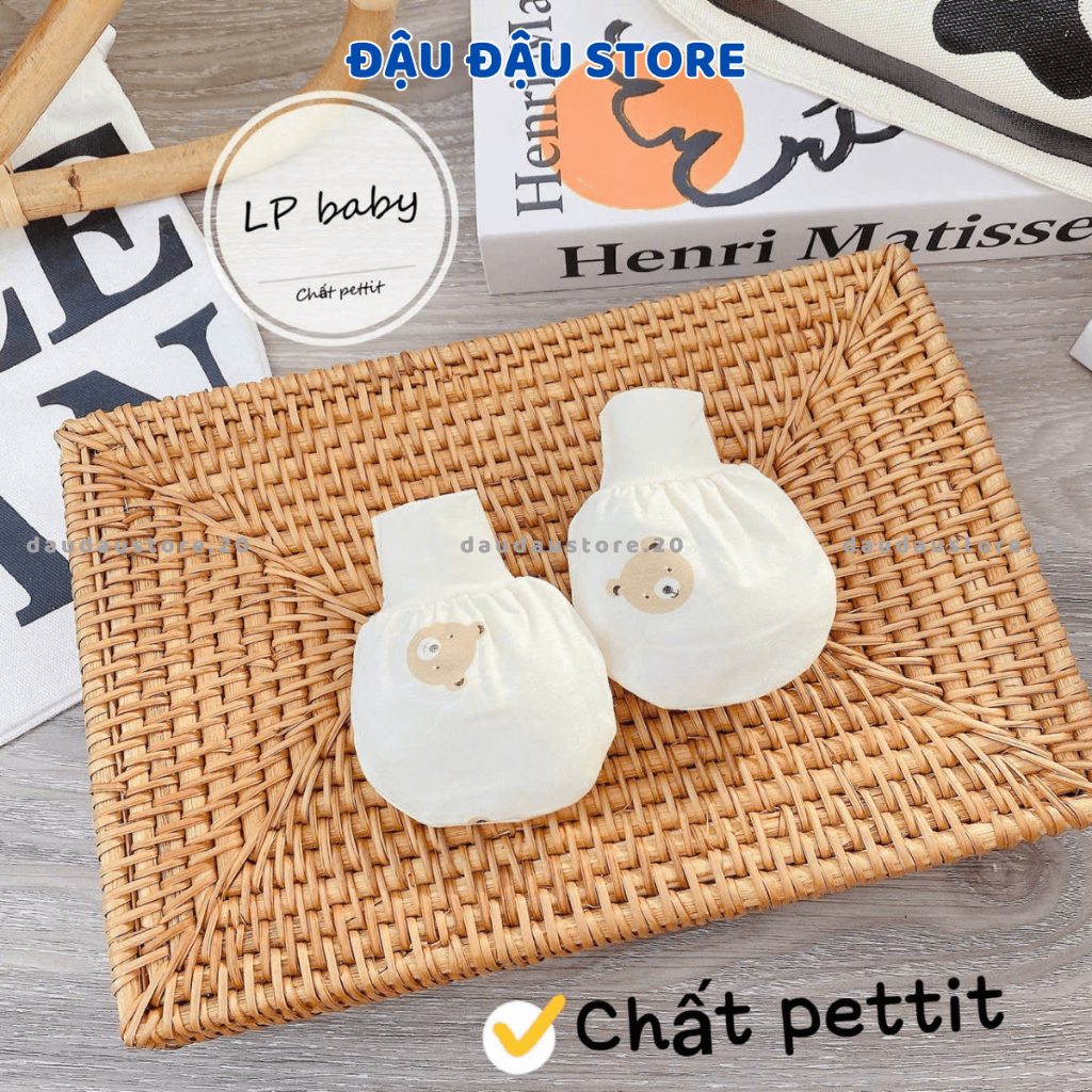 (Set 2 ĐÔI) Bao Tay Thun Lạnh PETIT LP Cho Bé sơ sinh mềm mịn thoáng mát co giãn in họa tiết Đậu Đậu Store