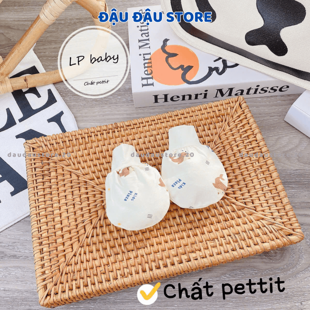 (Set 2 ĐÔI) Bao Tay Thun Lạnh PETIT LP Cho Bé sơ sinh mềm mịn thoáng mát co giãn in họa tiết Đậu Đậu Store