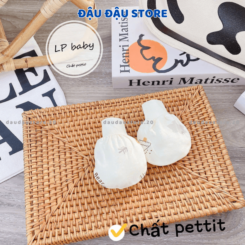 (Set 2 ĐÔI) Bao Tay Thun Lạnh PETIT LP Cho Bé sơ sinh mềm mịn thoáng mát co giãn in họa tiết Đậu Đậu Store