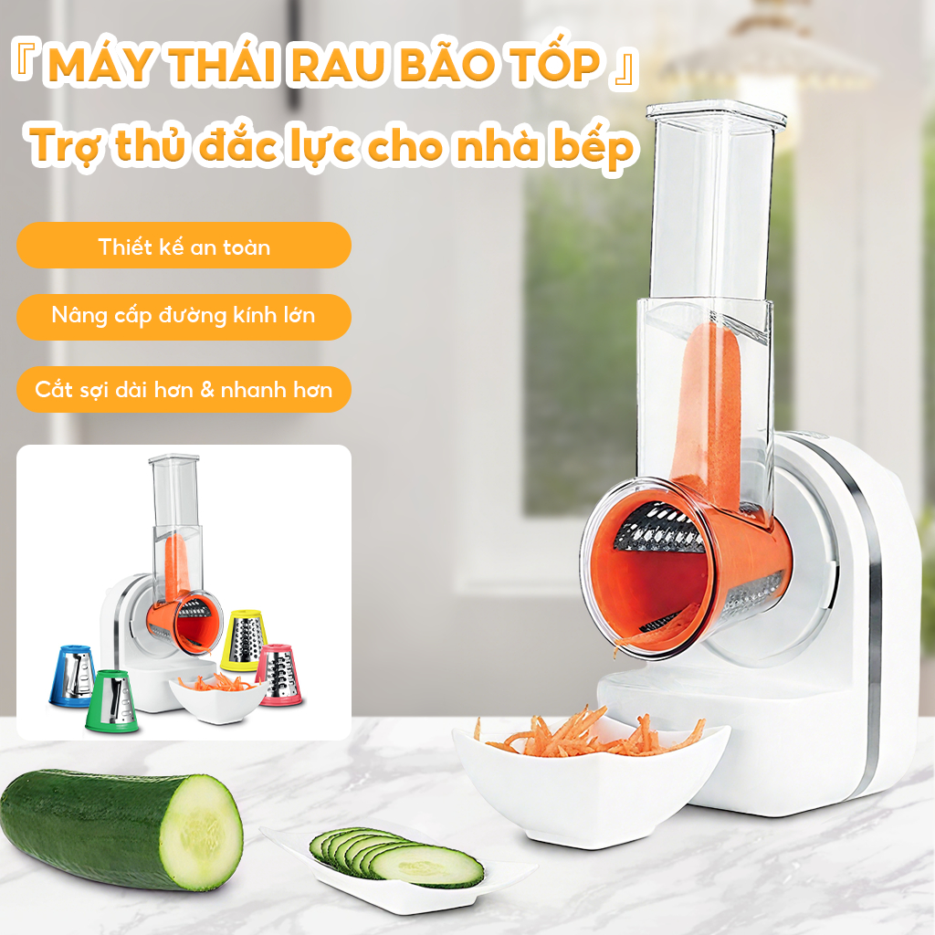 Máy Làm Salad 3in1 Đa Năng - Máy Thái Rau Củ & Làm Kem Tự Động, Dụng Cụ Bếp Thông Minh Tiết Kiệm Thời Gian