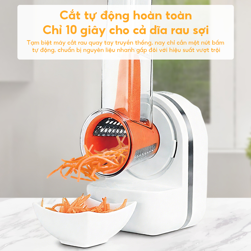 Máy thái rau điện 3 trong 1+Máy nấu ăn+Máy làm kem