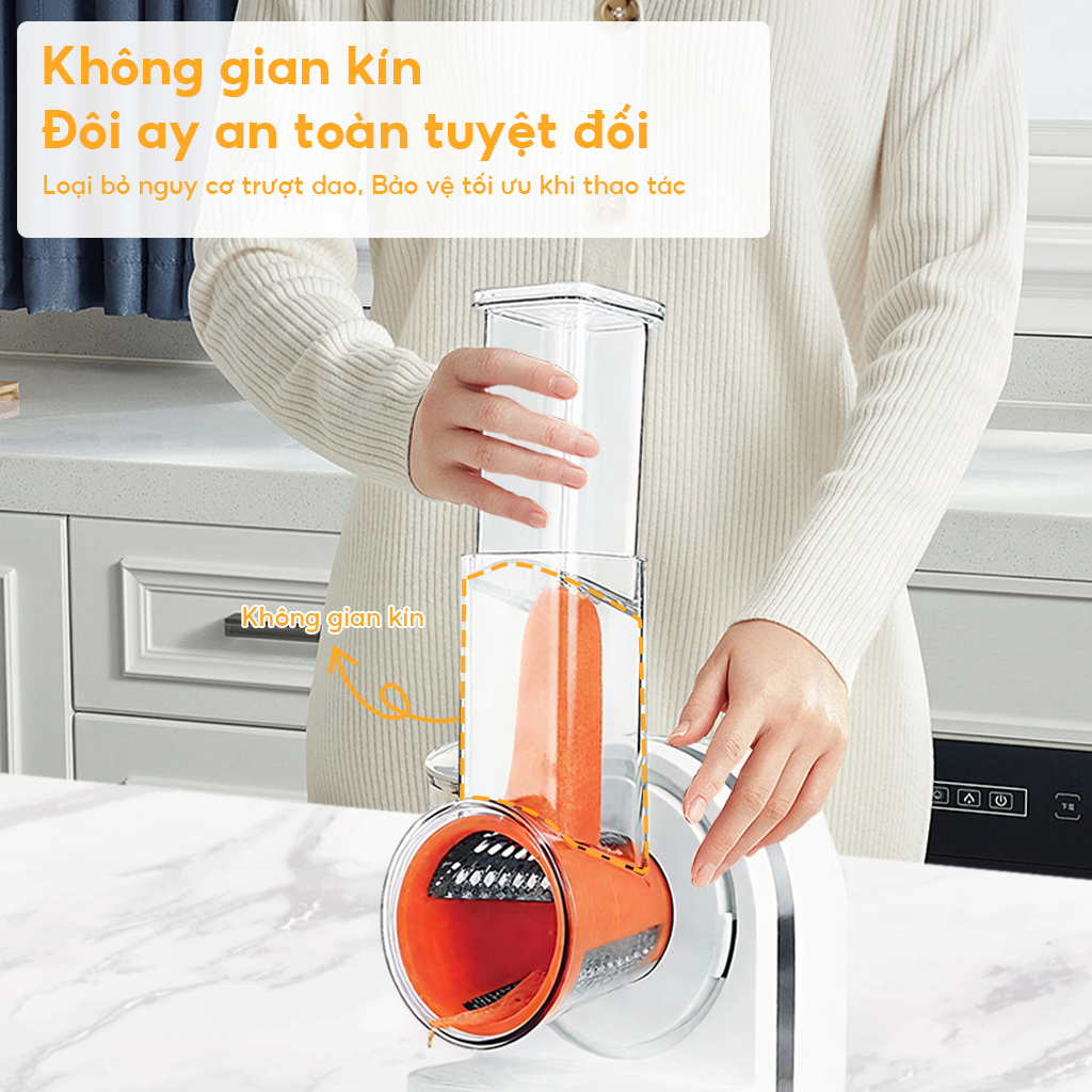 Máy thái rau điện 3 trong 1+Máy nấu ăn+Máy làm kem