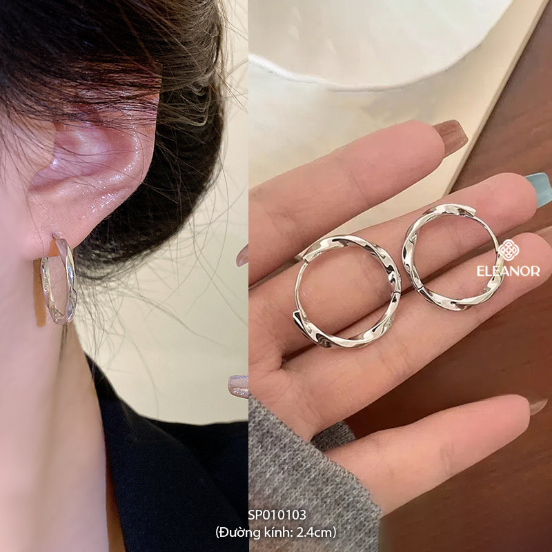 Bông tai nữ chuôi bạc 925 Eleanor Accessories khuyên tròn đa dạng phụ kiện trang sức khuyên tai 8195