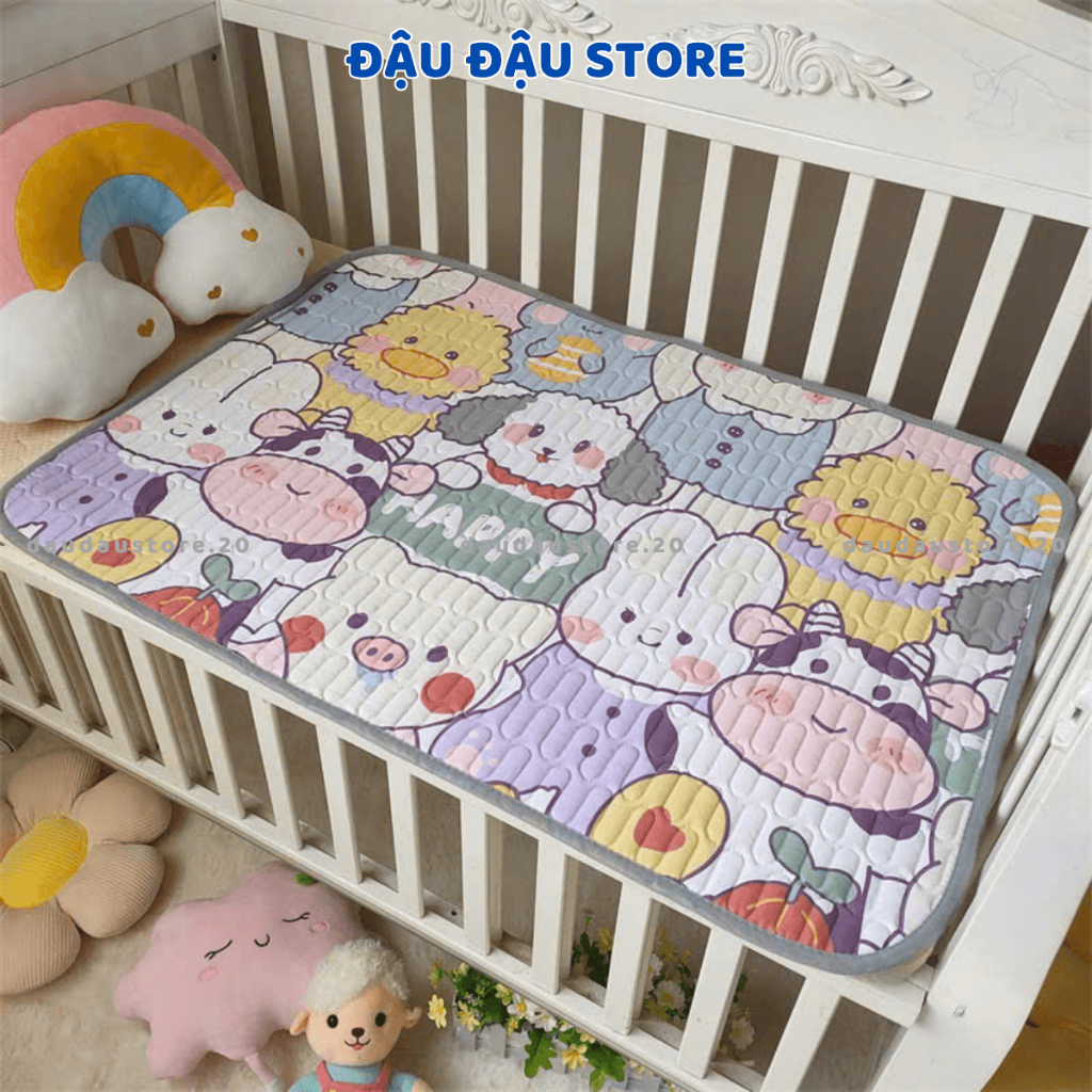 Miếng Lót Điều Hoà Chống Thấm IN 2 Kích thước 50x70cm Mặt Cho Bé Sơ Sinh thoáng khí êm ái Đậu Đậu Store