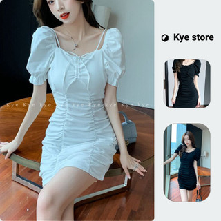 Đầm Quảng Châu Cici dress hai màu đen trắng co giãn tốt