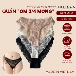 Quần lót ren nữ chất liệu ren mềm gợi cảm thoáng lưng vừa không viền mông gợi cảm co giãn màu sắc basic dễ mặc Eriscos