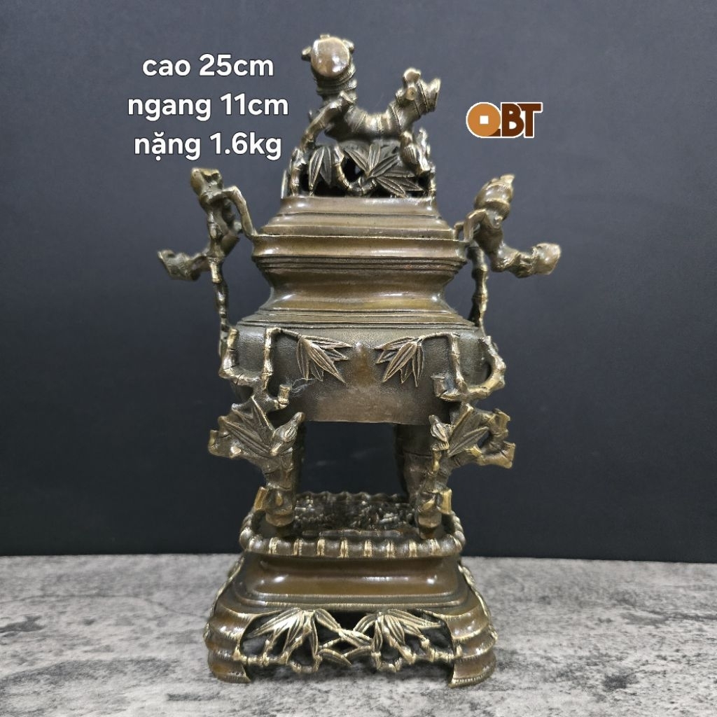Lư mắc tre - Xông trầm mắc trúc ( nhỏ ) bằng đồng phong thuỷ | Shopee ...